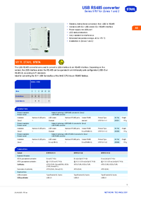 Thumbnail of document Data Sheet - 9787 USB RS485 converter for Zones 1 & 2